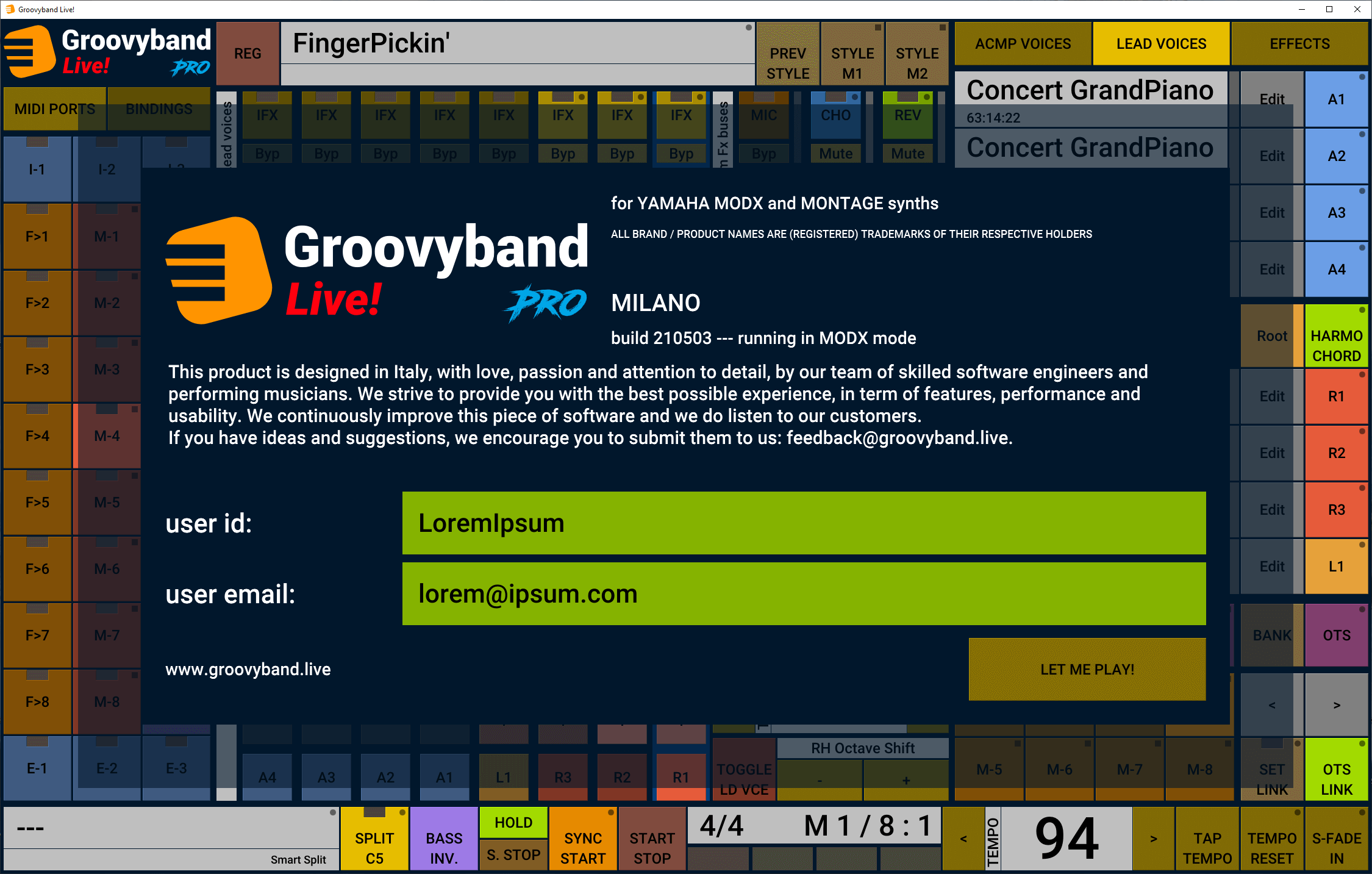 Screenshot: splash screen