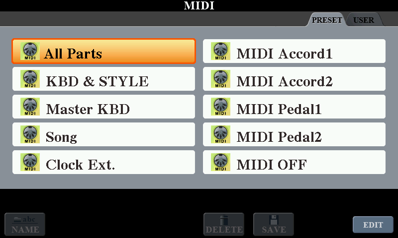 Yamaha midi standard config.