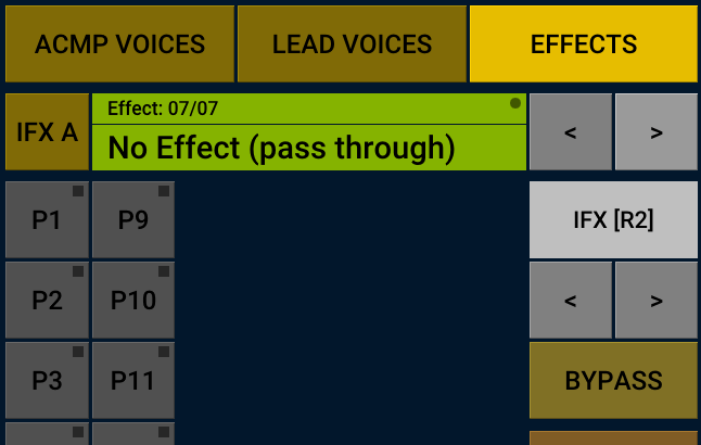 Customised effect display.
